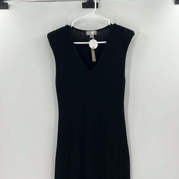 J. Crew Spring Street featherweight cashmere V-neck sweater-dress - Black - S - Picture 2 of 7